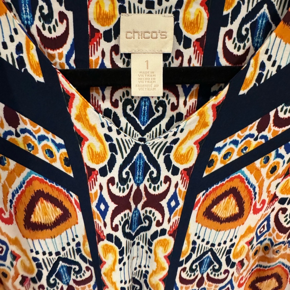 Chicos Size 1 tunic paisley dress